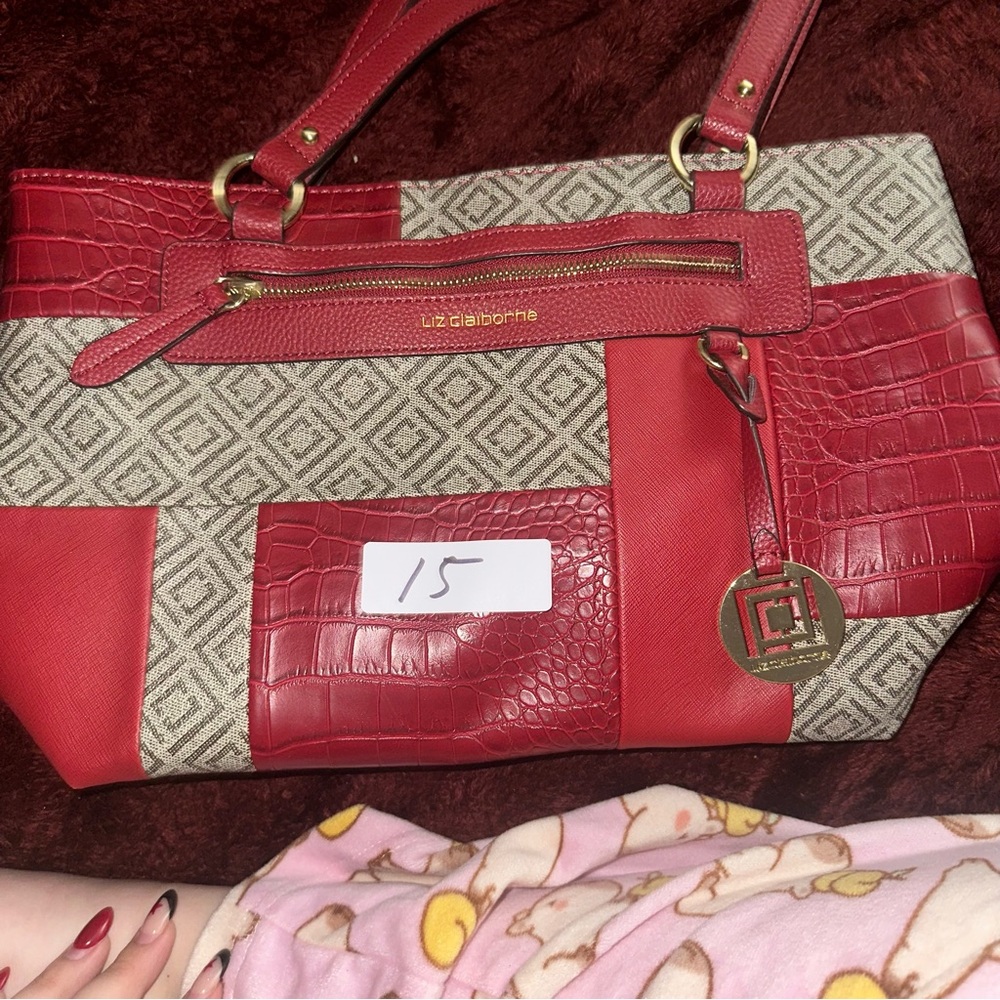 Liz Claiborne Red and Gray Women's Bag